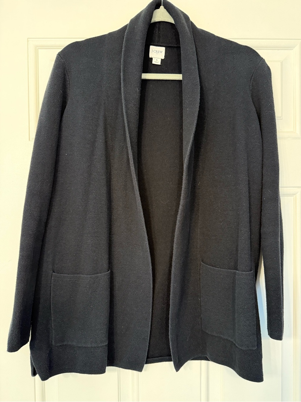 J. Crew Open-Front Shawl Collar Cardigan in Black